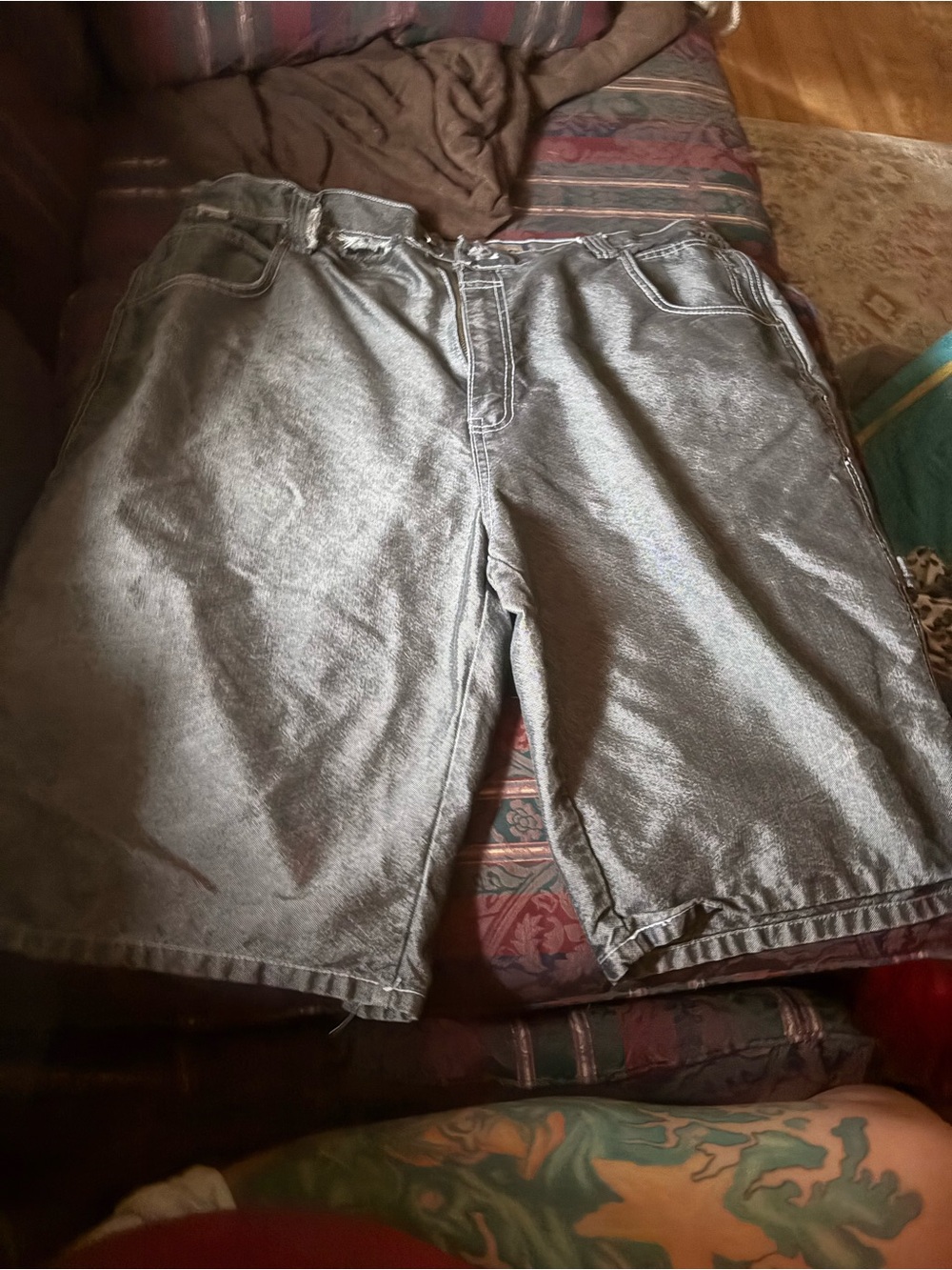 Men's  Culture Gray/silver cargo Denim Shorts size 42